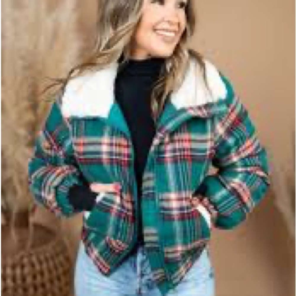 Umgee Plaid Take Me Away Plaid Jacket